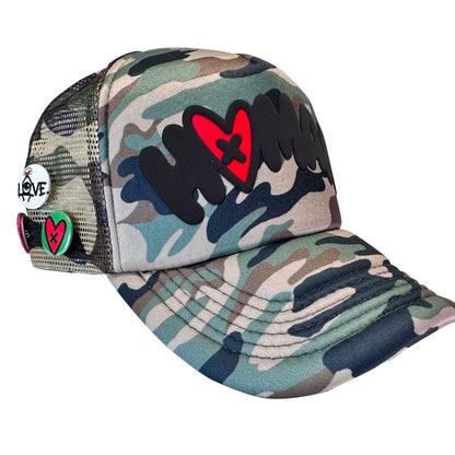 Loveville “H❤️MAN” Trucker Hat – Camo