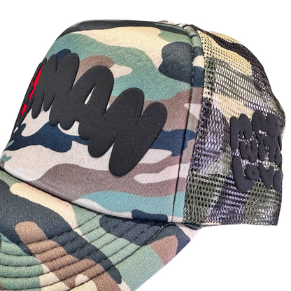 Loveville “H❤️MAN” Trucker Hat – Camo