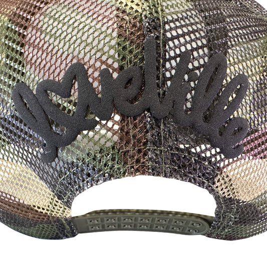 Loveville “H❤️MAN” Trucker Hat – Camo
