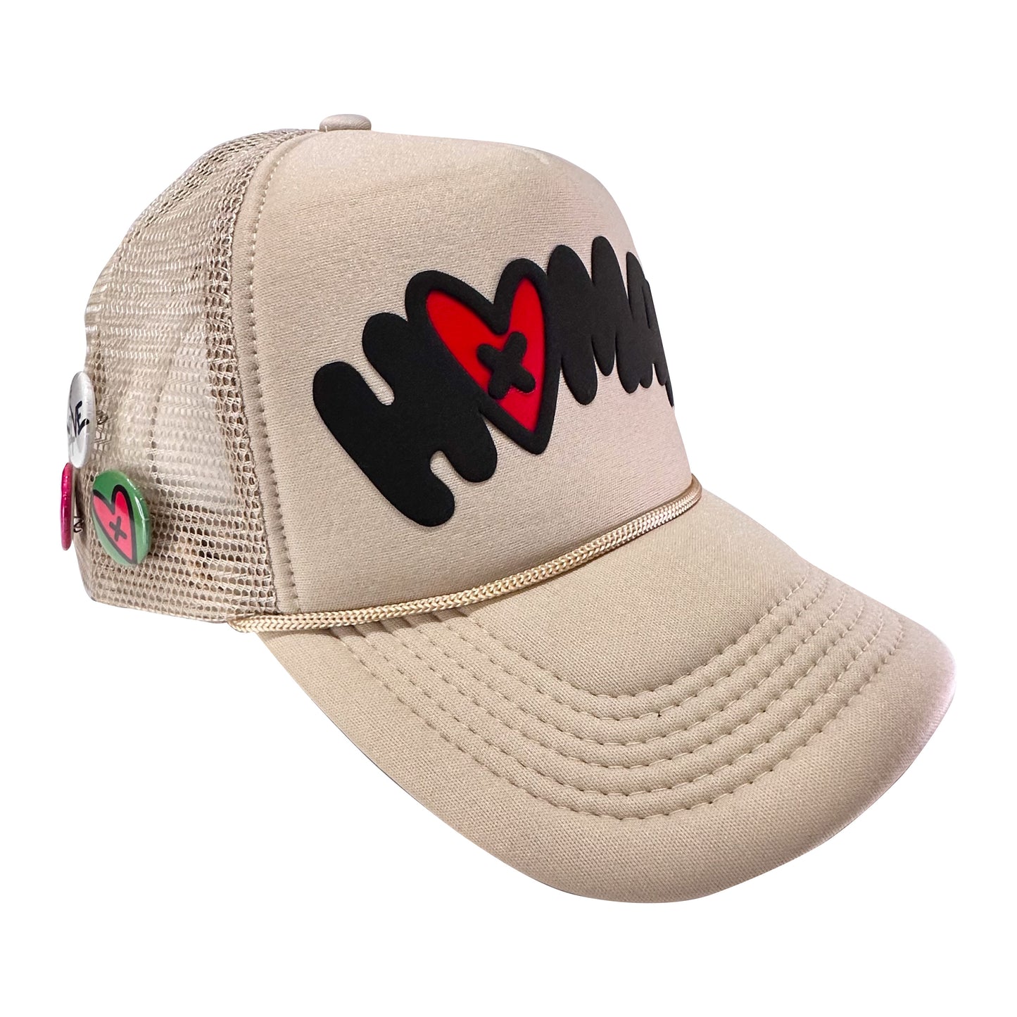 Loveville “H❤️MAN” Trucker Hat – Tan