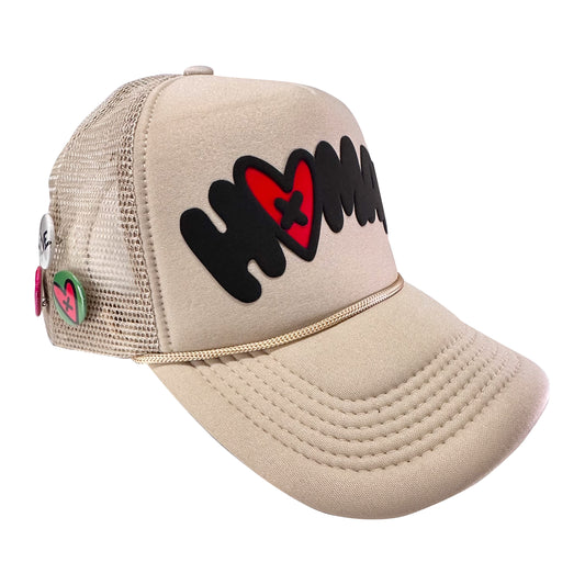 Loveville “H❤️MAN” Trucker Hat – Tan