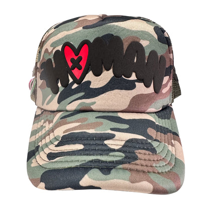 Loveville “H❤️MAN” Trucker Hat – Camo