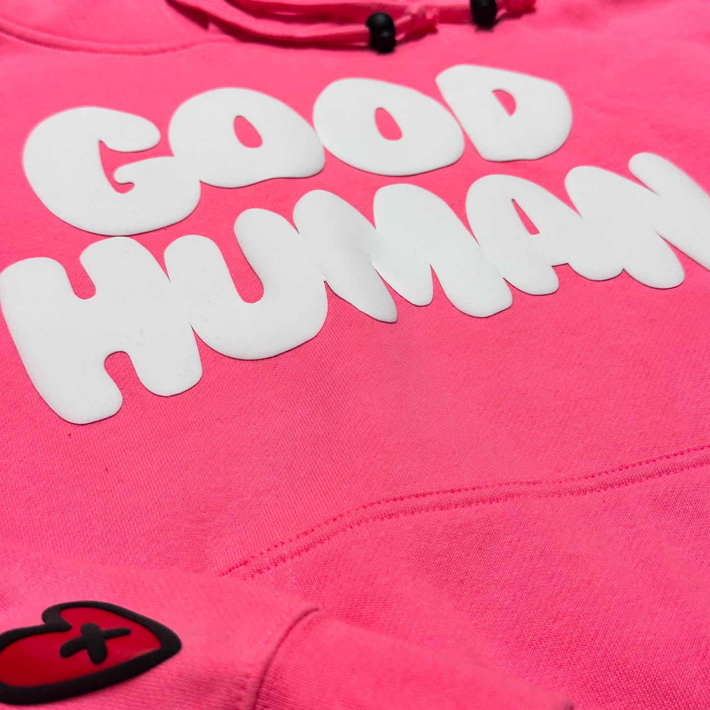 Loveville “Good Human” Hoodie (Hot Pink Edition)